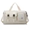 Quilted Nylon Weekender with Dry/Wet and Shoe Compartments White color SKU reference
