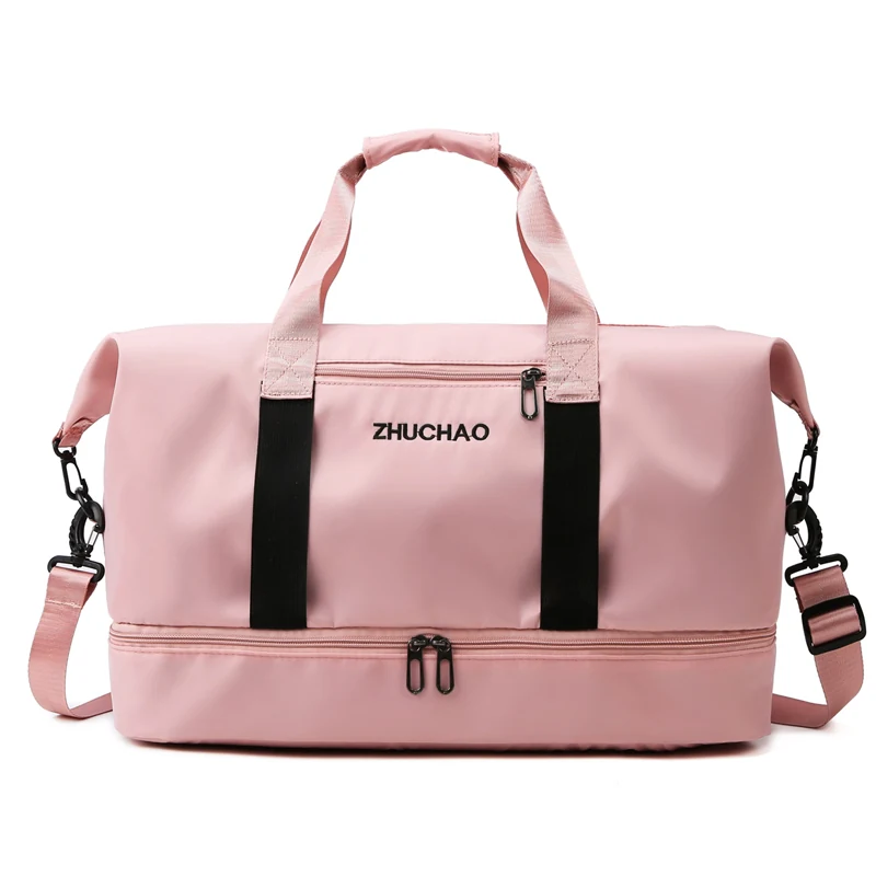 Oxford Travel Duffel with Yoga Mat Strap & Shoe Compartment Pink 1 color SKU reference