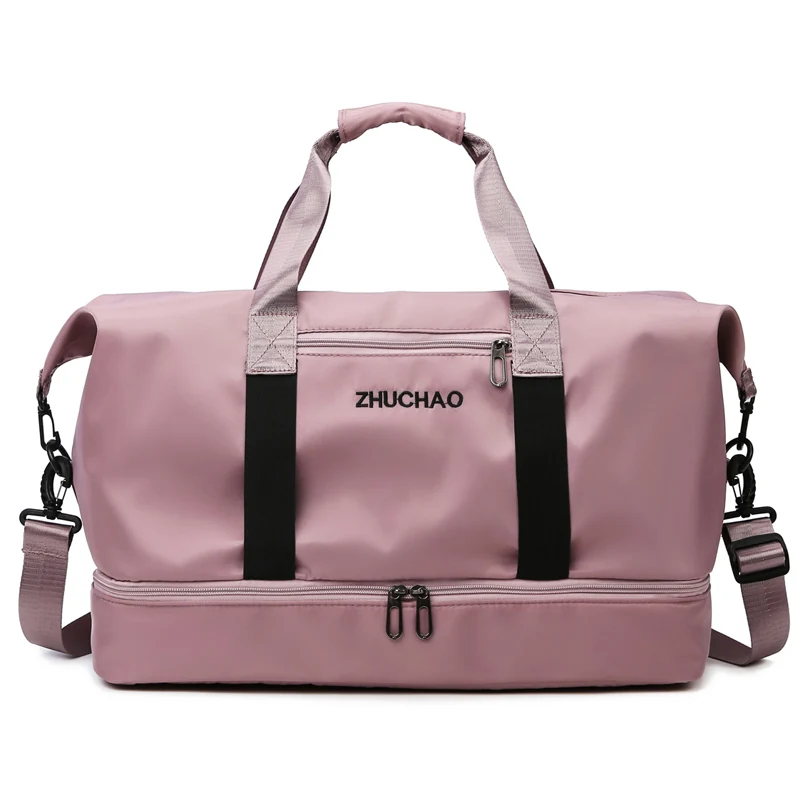 Oxford Travel Duffel with Yoga Mat Strap & Shoe Compartment Pink 2 color SKU reference