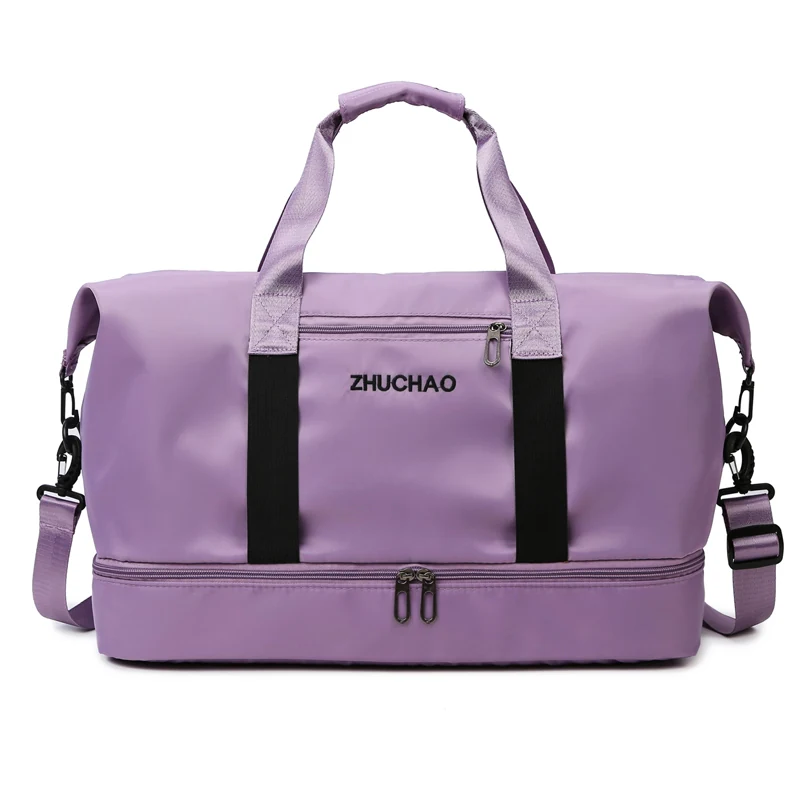 Oxford Travel Duffel with Yoga Mat Strap & Shoe Compartment Purple color SKU reference