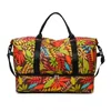 Maple-Leaf Oxford Travel Duffel with Bottom Shoe Pocket Yellow color SKU reference