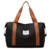 Bottom-Expandable Oxford Travel Duffel with Wet/Dry Storage Black color SKU reference