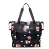 Expandable Oxford Travel Duffel with Bottom Shoe Compartment Black color SKU reference