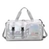Holographic Nylon Gym Duffel with Shoe & Wet/Dry Storage White color SKU reference