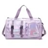 Holographic Nylon Gym Duffel with Shoe & Wet/Dry Storage Purple color SKU reference