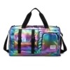 Holographic Nylon Gym Duffel with Shoe & Wet/Dry Storage Black color SKU reference