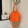 Nylon Drawstring Bucket Crossbody Sling Bag Orange color SKU reference