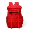 Nylon Drawstring Travel Backpack with Side Pocket Red color SKU reference