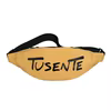 Nylon Chest & Waist Bag with PU Handle and Pendant Yellow color SKU reference