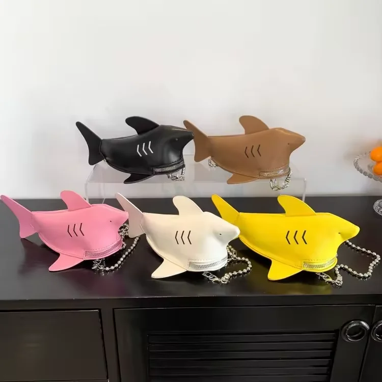 Mini Shark PU Crossbody Bag with Adjustable Strap product reference image