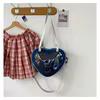 Transparent Nylon Heart Crossbody Bag with Adjustable Strap Navy color SKU reference