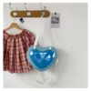 Transparent Nylon Heart Crossbody Bag with Adjustable Strap Sky blue color SKU reference