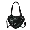Heart-Shaped PU Crossbody Bag with Clear Front Panel Black color SKU reference
