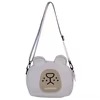 Bear Motif Nylon Crossbody Bag with Phone Pocket Light purple color SKU reference