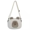 Bear Motif Nylon Crossbody Bag with Phone Pocket White color SKU reference