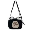 Bear Motif Nylon Crossbody Bag with Phone Pocket Black color SKU reference