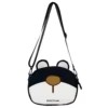 Embroidered Bear Nylon Crossbody Bag with Phone Pocket Black color SKU reference