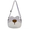 Embroidered Bear Nylon Crossbody Bag with Phone Pocket Purple color SKU reference