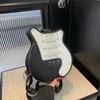 Guitar-Shape PU Crossbody Bag with Wide Strap Black color SKU reference