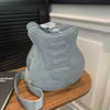 Guitar-Shape PU Crossbody Bag with Wide Strap Light blue color SKU reference