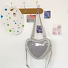 Heart-Shaped PU Crossbody Bag with Adjustable Strap Light gray color SKU reference
