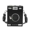 Camera-Box PU Crossbody Bag with Adjustable Detachable Strap Black color SKU reference