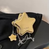 Star-Style PU Mini Crossbody Bag with Removable Chain Gold color SKU reference