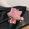Star-Style PU Mini Crossbody Bag with Removable Chain Pink color SKU reference
