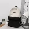 Color-Block Corduroy Backpack with Laptop Insert Pocket Black color SKU reference