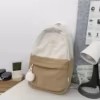 Color-Block Corduroy Backpack with Laptop Insert Pocket Khaki color SKU reference