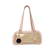 PU Shoulder Handbag with Star Zipper Detail and Pendant Pink color SKU reference