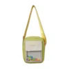 Nylon Phone Crossbody Tote with Beaded Front Pocket Yellow color SKU reference