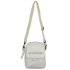 Embroidered Nylon Phone Crossbody with Magnetic Pocket White color SKU reference