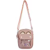 Bear-Ear Nylon Crossbody Bag with Clear Front Pocket Pink color SKU reference