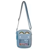 Bear-Ear Nylon Crossbody Bag with Clear Front Pocket Light blue color SKU reference
