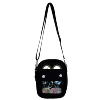 Bear-Ear Nylon Crossbody Bag with Clear Front Pocket Black color SKU reference