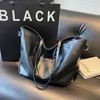 PU Tote with Removable Strap and Zipper Black option 2 color SKU reference