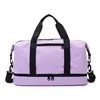 Plaid Oxford Gym Duffel with Bottom Shoe Pocket Purple color SKU reference