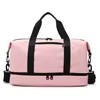 Plaid Oxford Gym Duffel with Bottom Shoe Pocket Pink color SKU reference