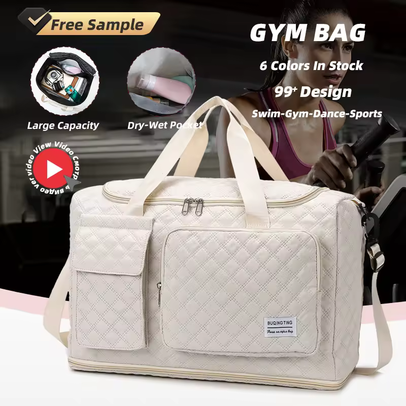 Expandable-Bottom Oxford Gym Duffel with Shoe Pocket product reference image