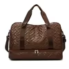 Diamond Oxford Gym Duffel with Dry-Wet Storage and Shoe Pocket Brown color SKU reference