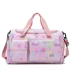 Dolphin-Print Gym Duffel with Shoe Compartment Pink color SKU reference