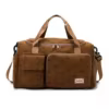 Strawberry Corduroy Gym Duffel with Shoe Compartment Brown color SKU reference