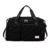 Strawberry Corduroy Gym Duffel with Shoe Compartment Black color SKU reference