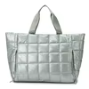 Holographic Quilted Gym Duffel with Yoga-Mat Pocket Green color SKU reference