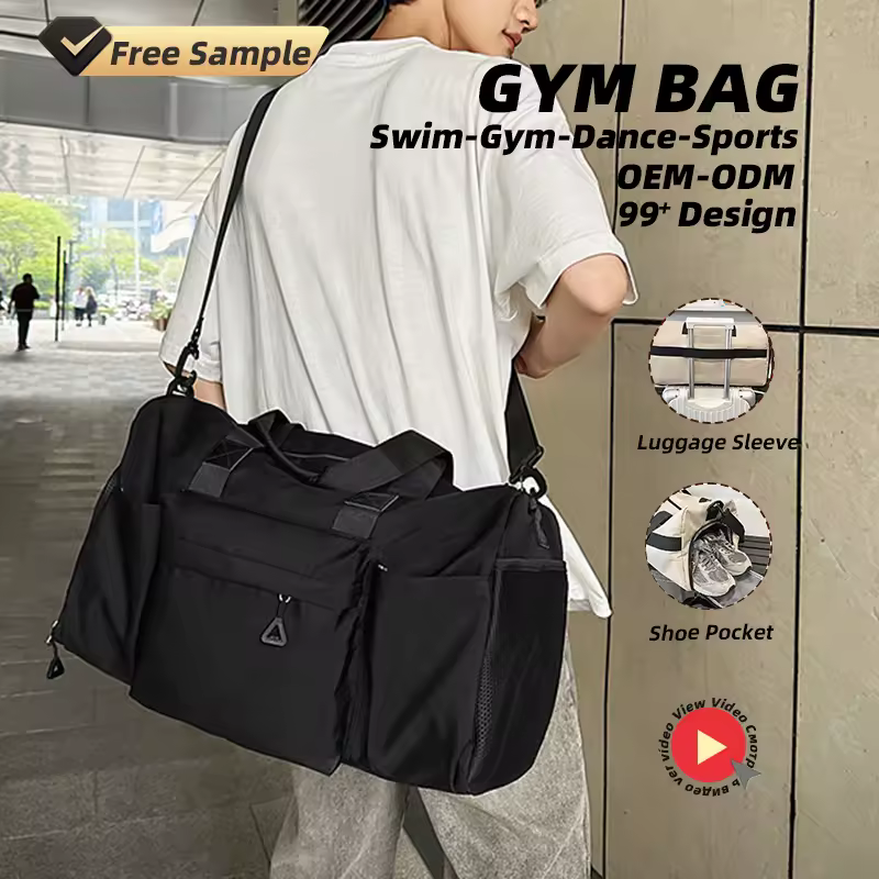 Nylon Gym Duffel with Shoe Compartment product reference image