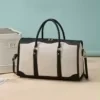 Canvas Travel Duffel with Front Pockets and Metal Buckle Black color SKU reference