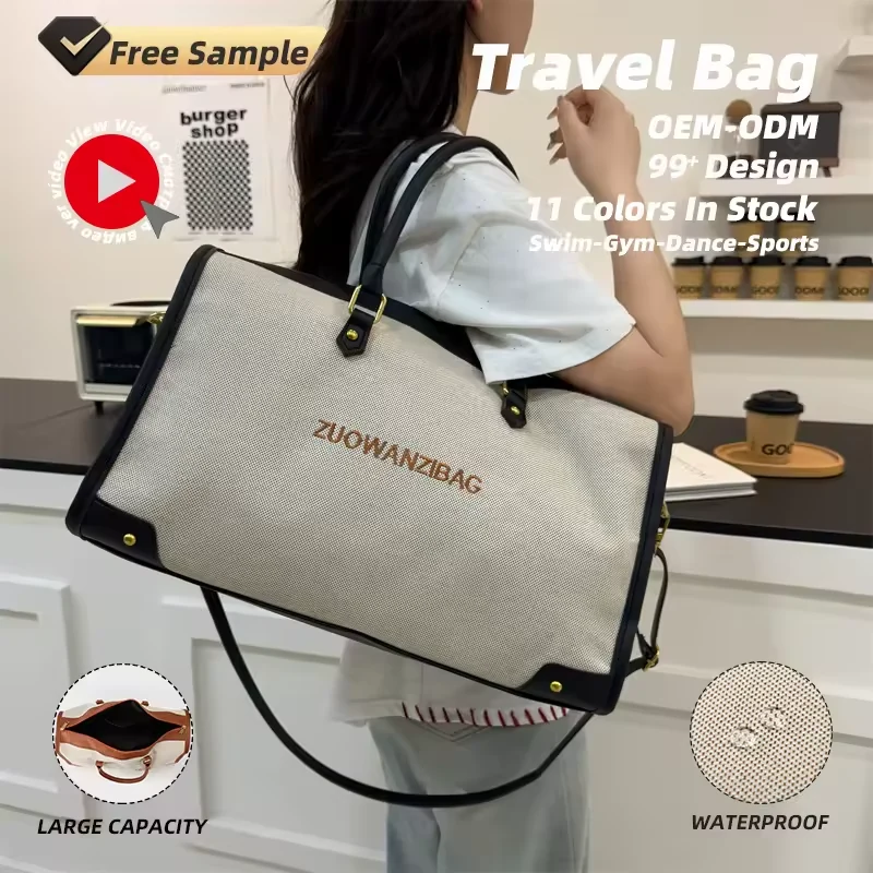 Canvas Travel Duffel with Rear Zipper Pocket product reference image