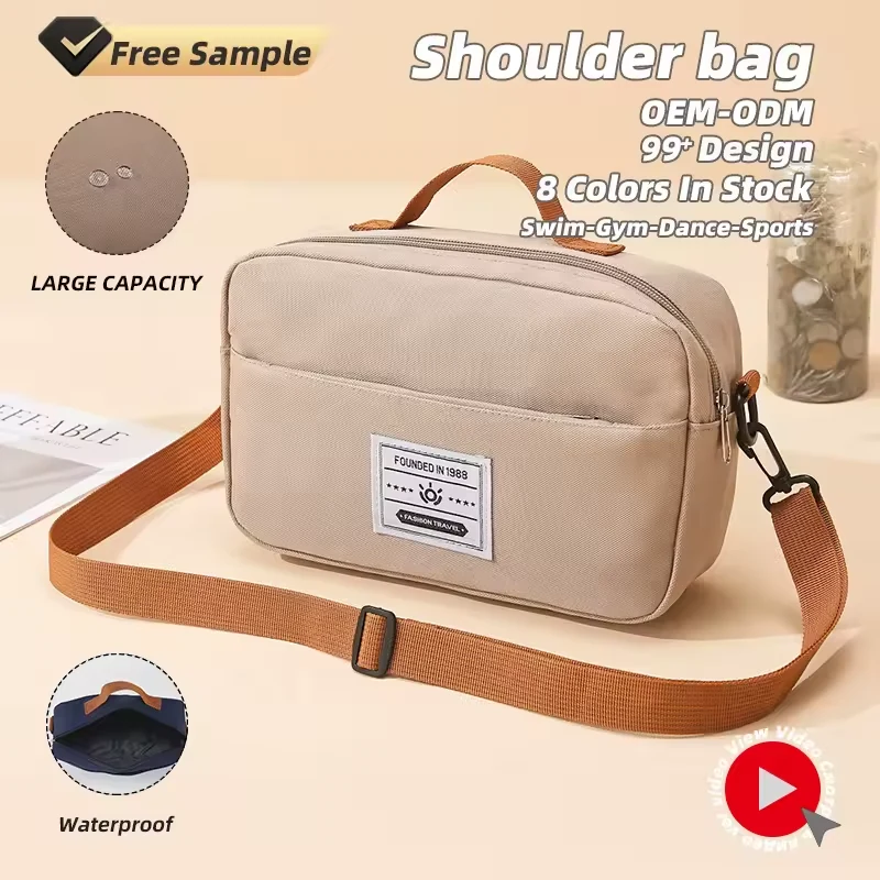 Oxford Shoulder Bag with Expandable Front Pocket product reference image