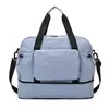 Foldable Expandable Oxford Duffel with Shoe Compartment Blue color SKU reference